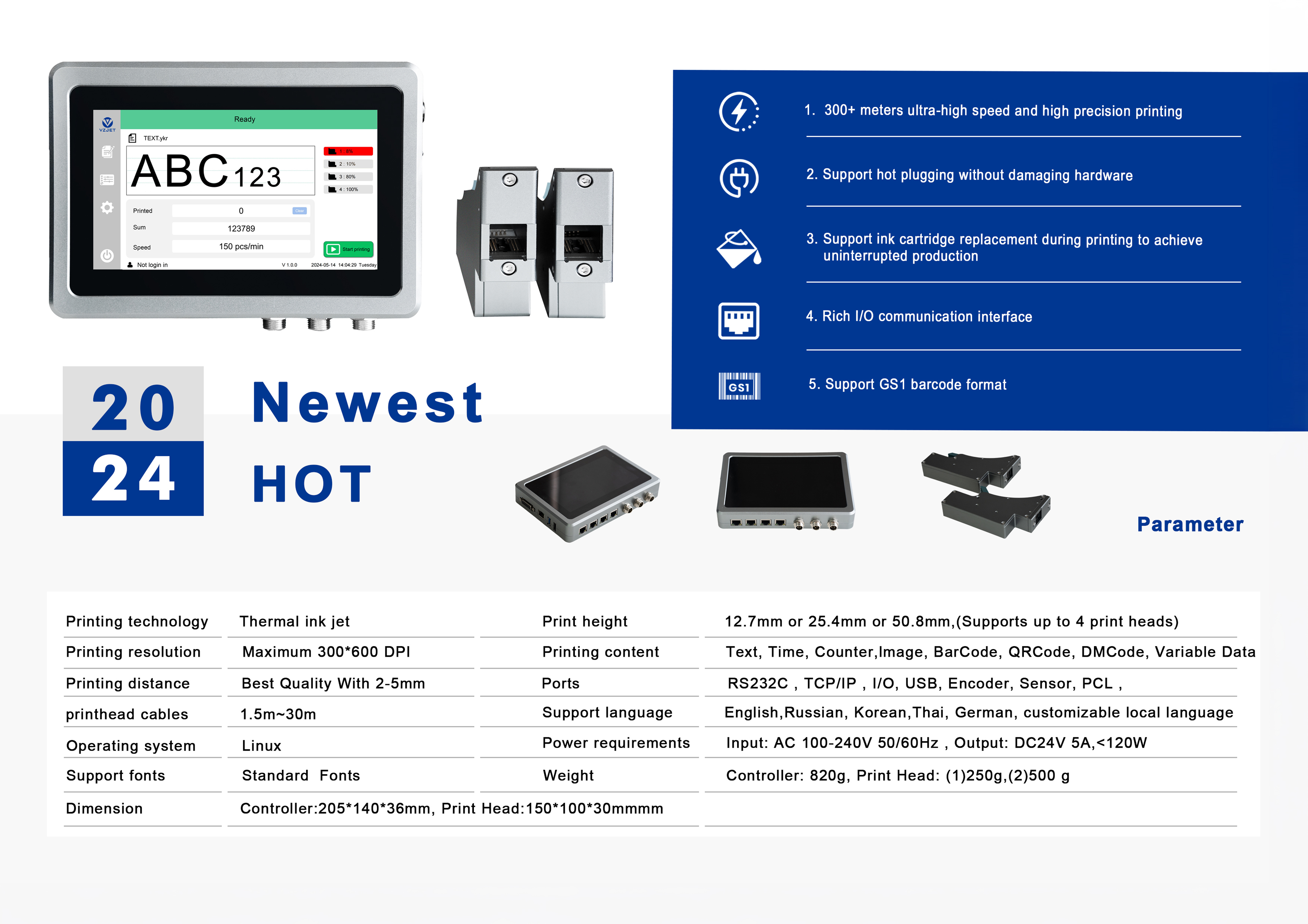 iCon Velocity VEX 2 High Speed Thermal Inline Inkjet Printer