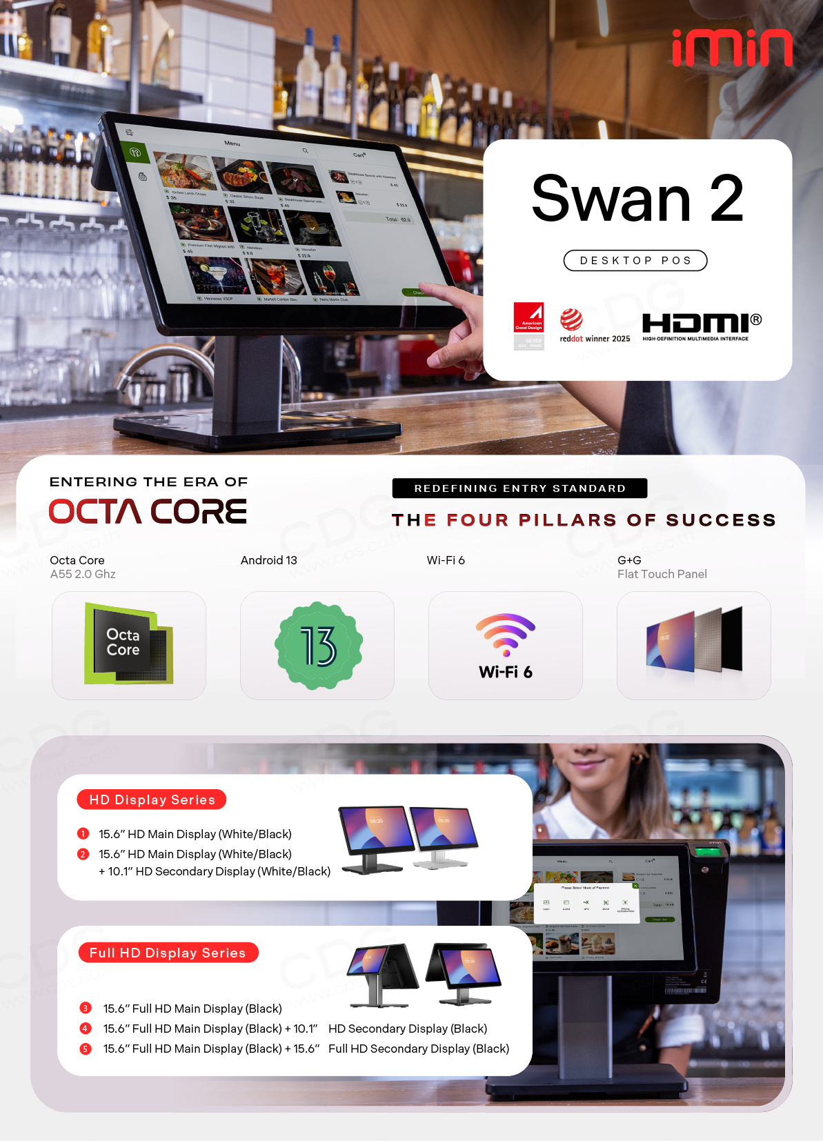 iMin Swan 2 Desktop POS All-in-One (Printer, Scale)