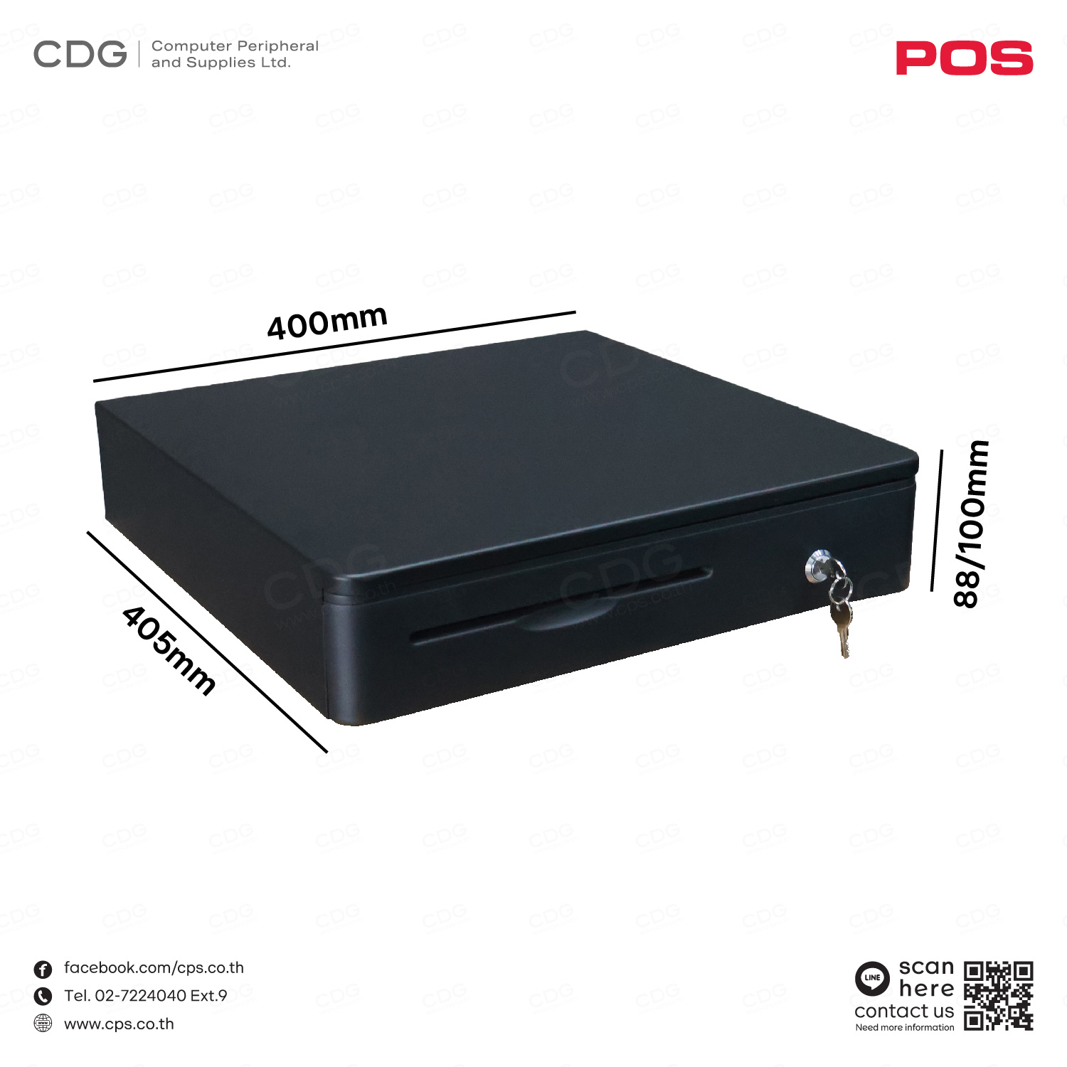 Cash Drawer HER-405R (5 Bills, 5 Coins) RJ11
