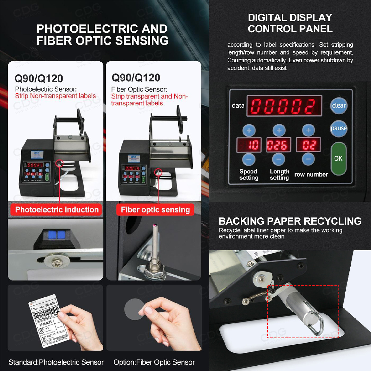BSC-Q120 (Automatic Label Dispenser Peeler) Width 4-120mm.