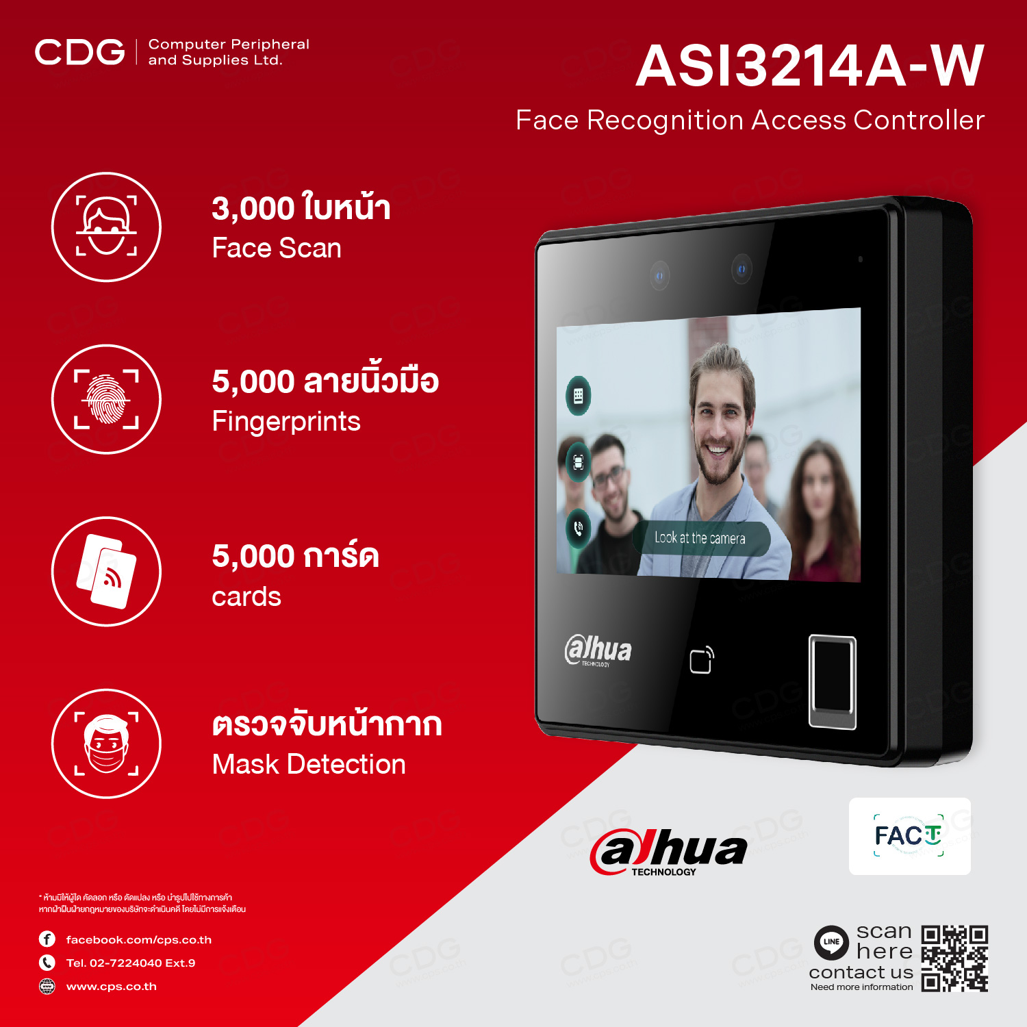 Dahua DHI-ASI3214A-W Face Recognition Access Controller