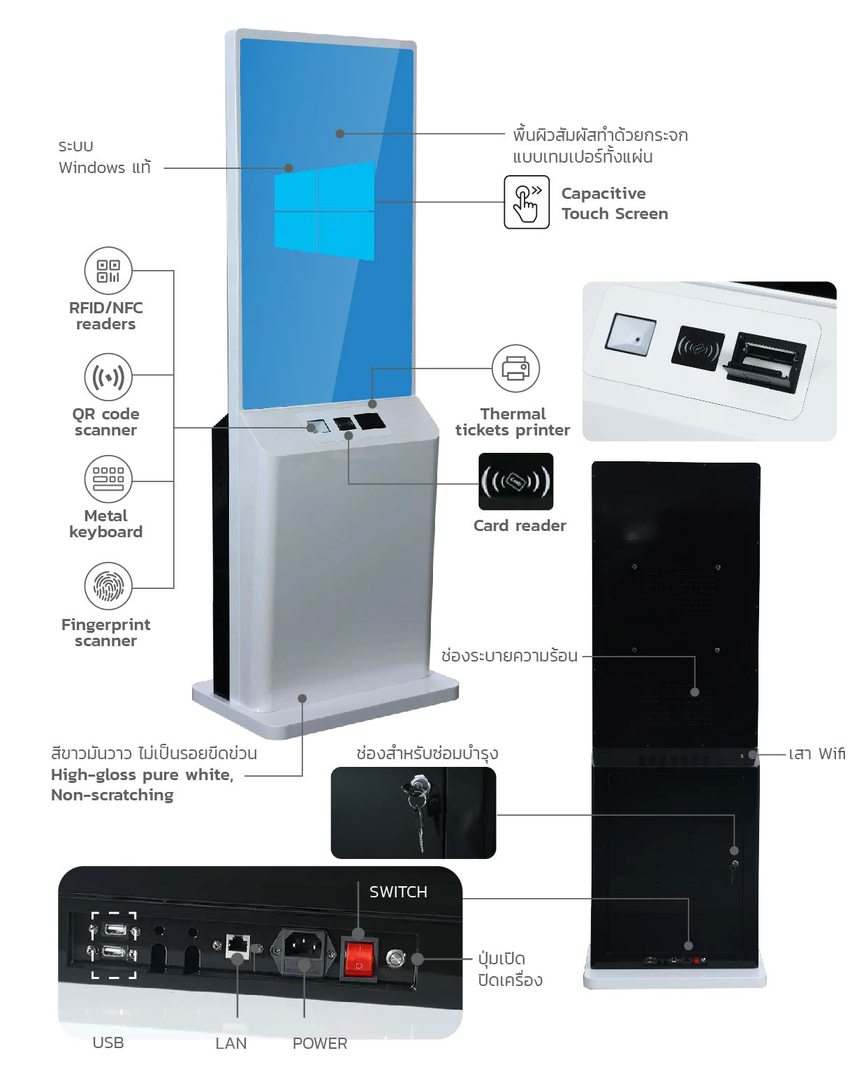 Hypersonic HL2600 Queue Ticket Kiosk (Touch Screen)