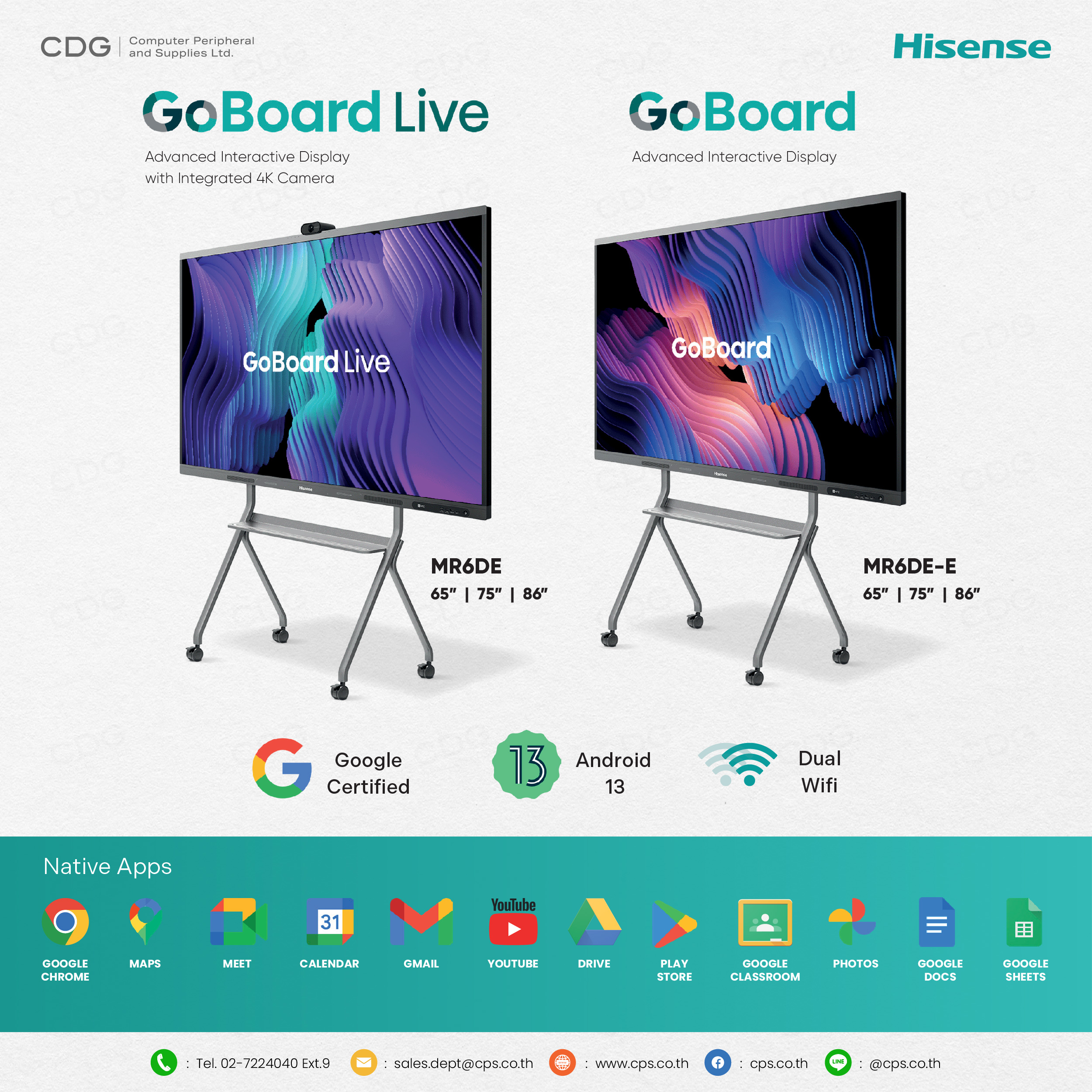 Hisense MR6DE GoBoard Live Interactive Display 4K Camera