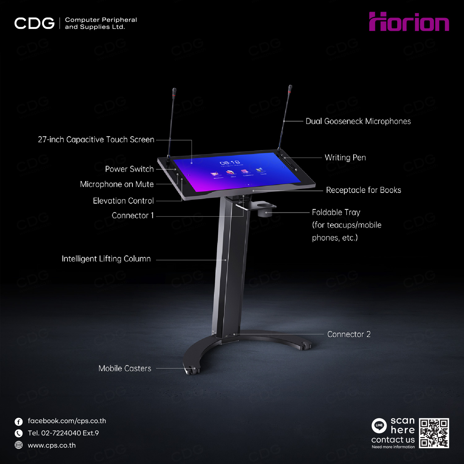 Horion Smart E-Podium (Interactive Lectern) Model 27EP1-S