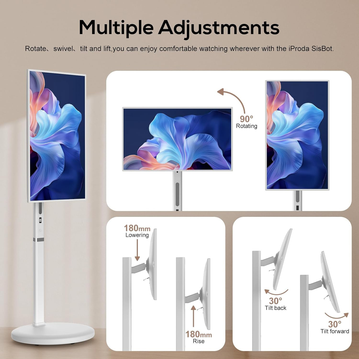 Hypersonic HL9200MDS 32-Inch 1080p Portable TV Monitor with Touch Screen ปรับหมุนได้ 90 องศา