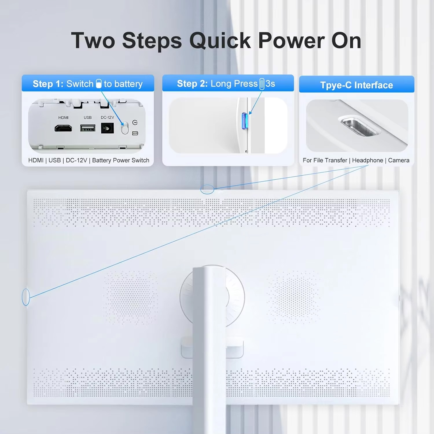 Hypersonic HL9200MDS 32-Inch 1080p Portable TV Monitor with Touch Screen ปรับหมุนได้ 90 องศา