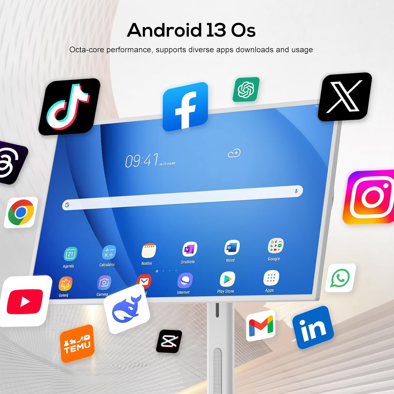 Hypersonic HL9200MDS 32-Inch 1080p Portable TV Monitor with Touch Screen ปรับหมุนได้ 90 องศา