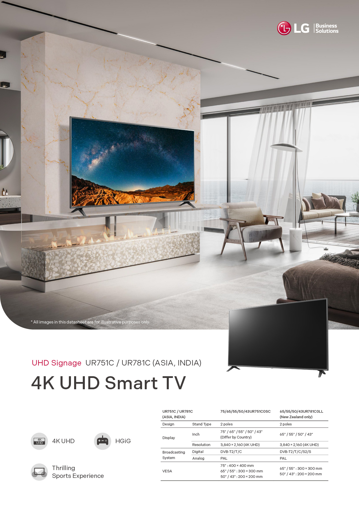 LG UHD Signage UR751C / UR781C (ASIA) 4K UHD Smart TV