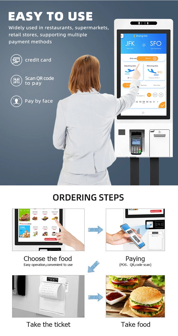 Order Kiosk Touch Screen Food Ordering Machine Model HLH7