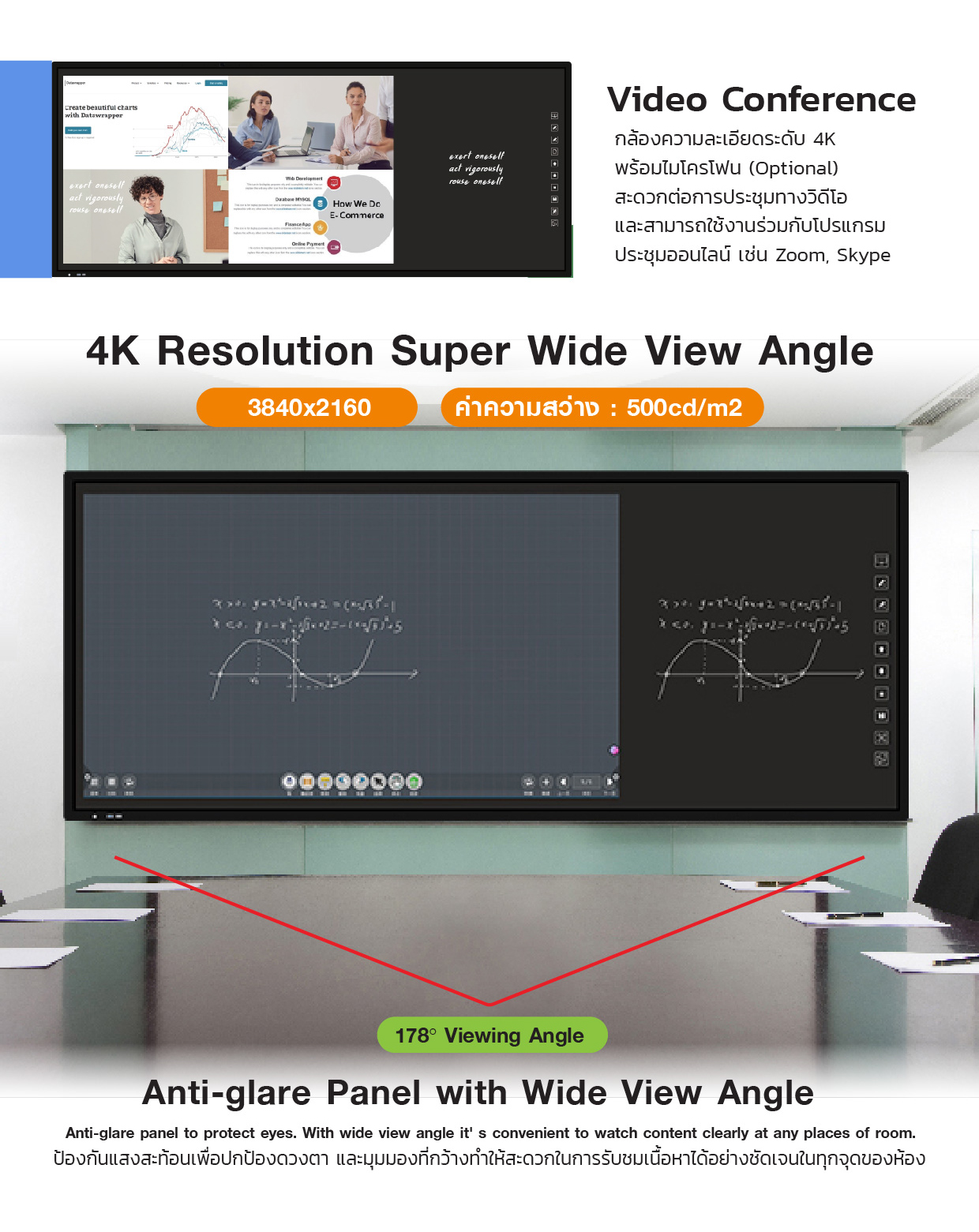 LED Recordable Smart Single Blackboard Size 77