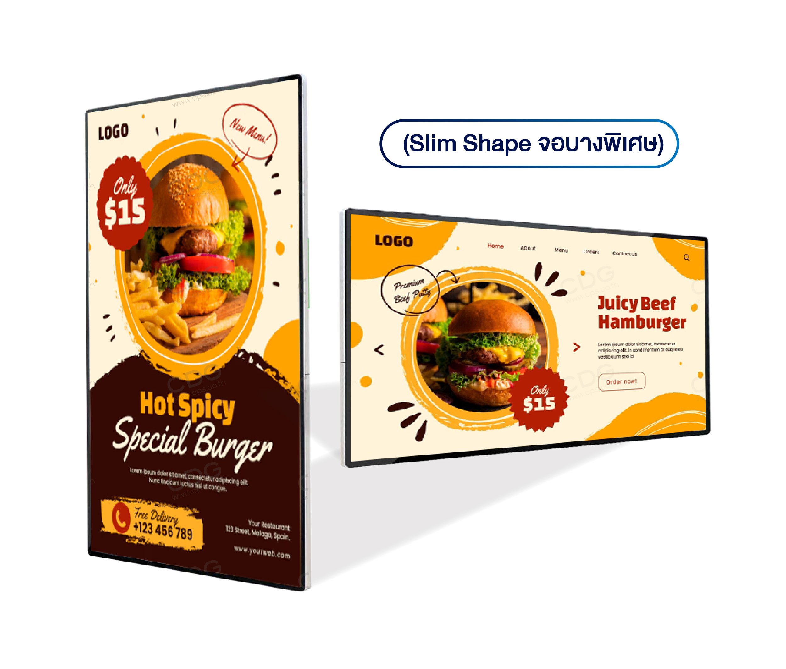 Wall Mount Advertising Display Model HL4000N (Slim Shape)