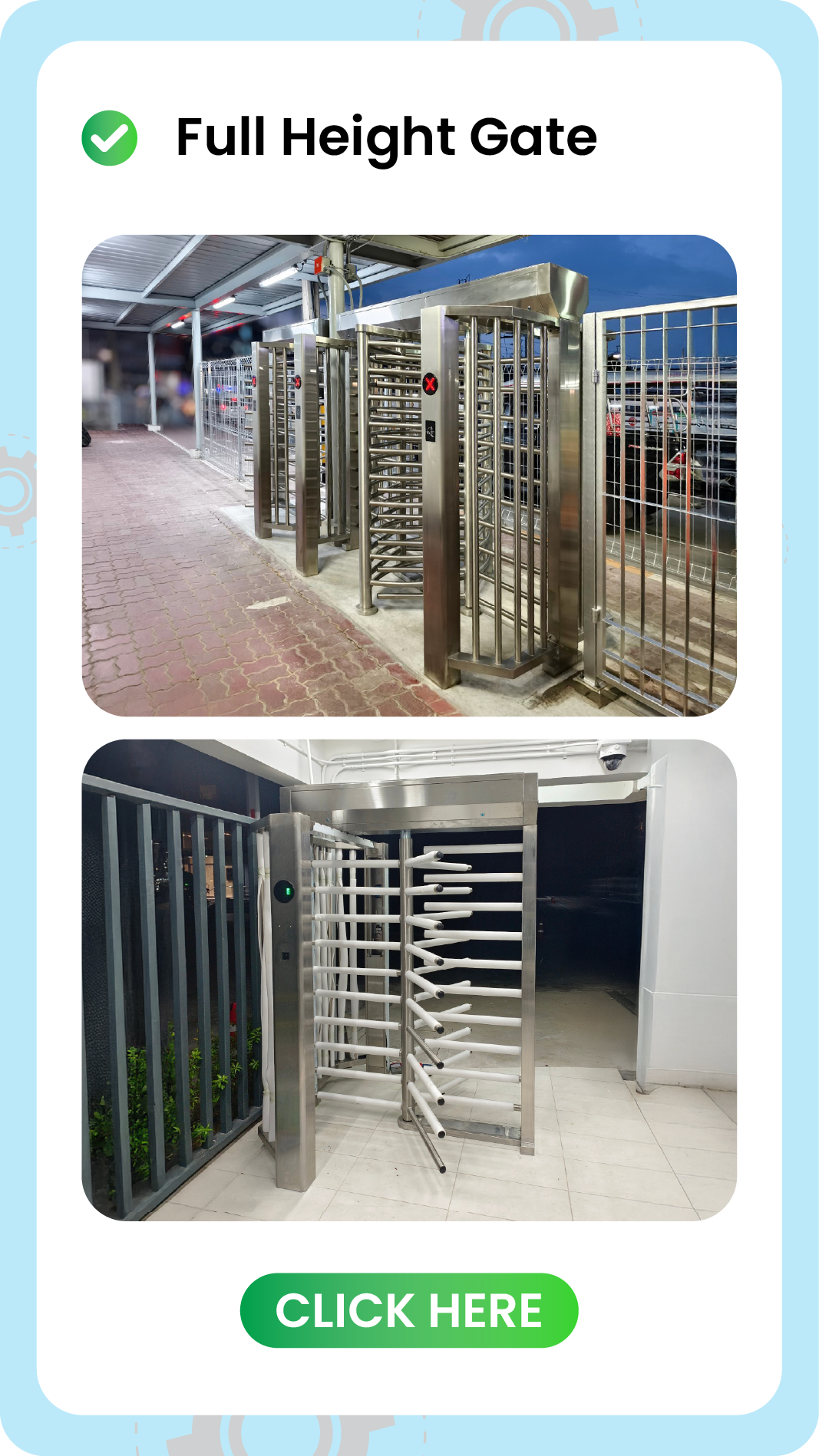 Full Height Turnstile Installation Site Reference
