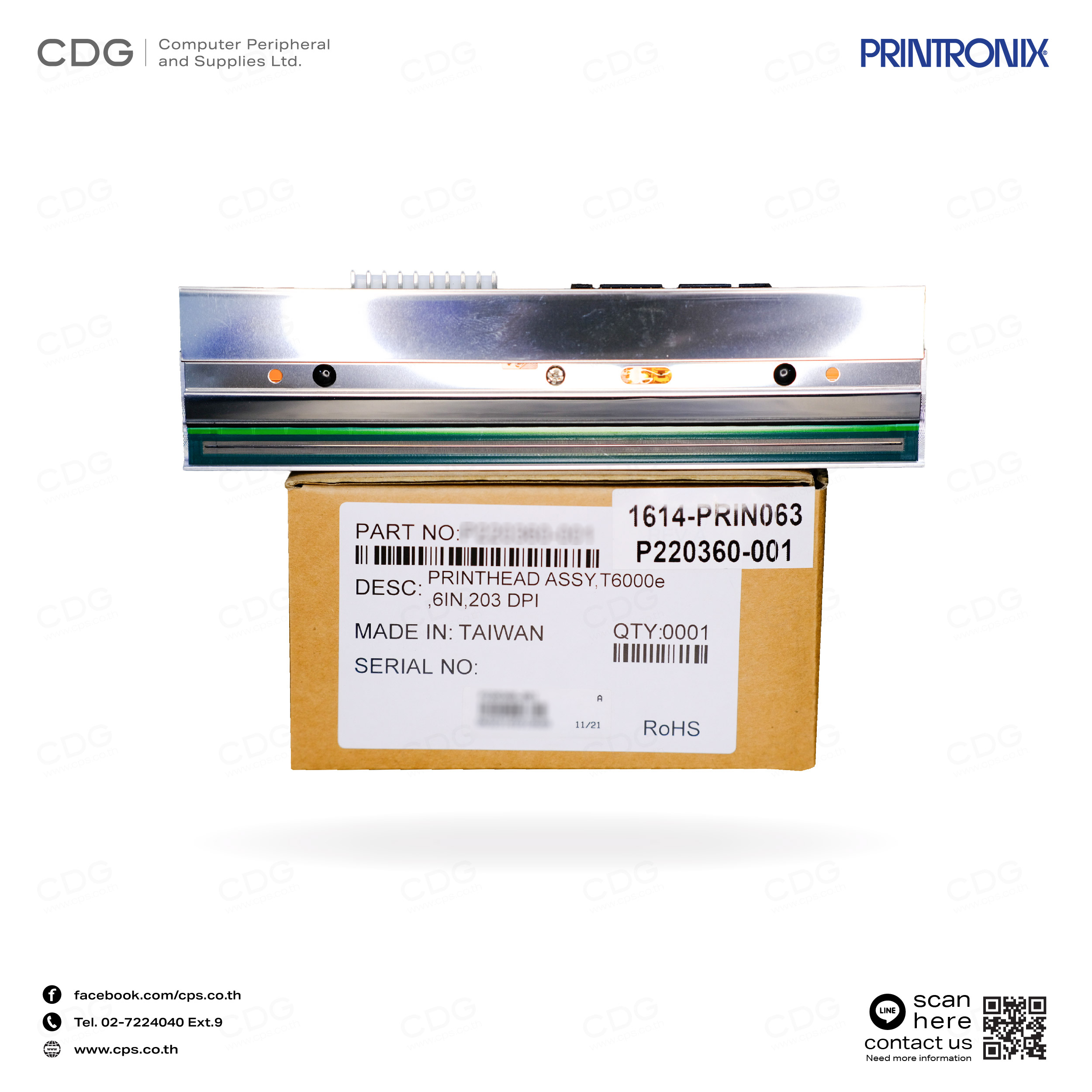 Print Head  Printronix model T6206E (203DPI)