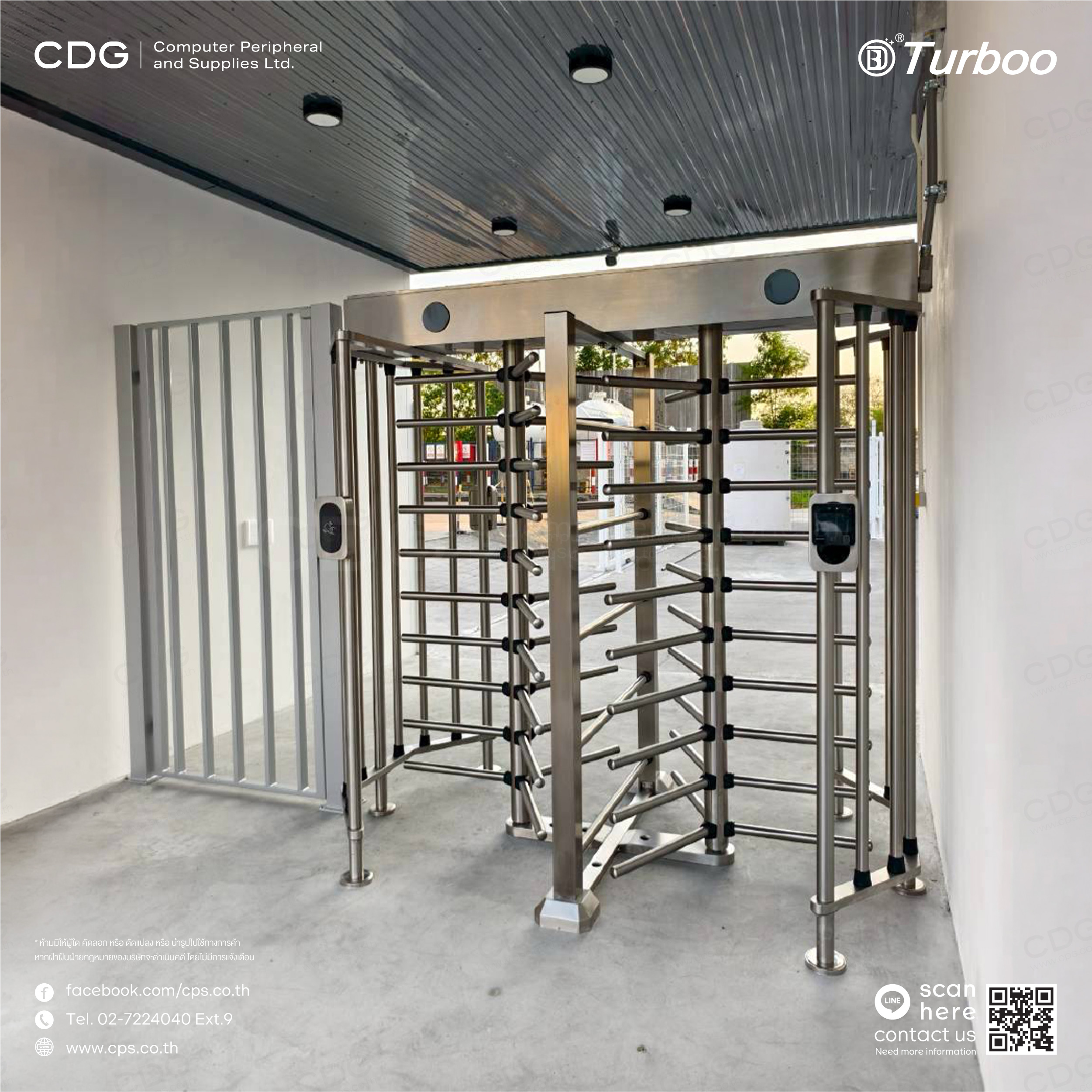 Full Height Gate Turnstile G537-2 Semi-Automatic