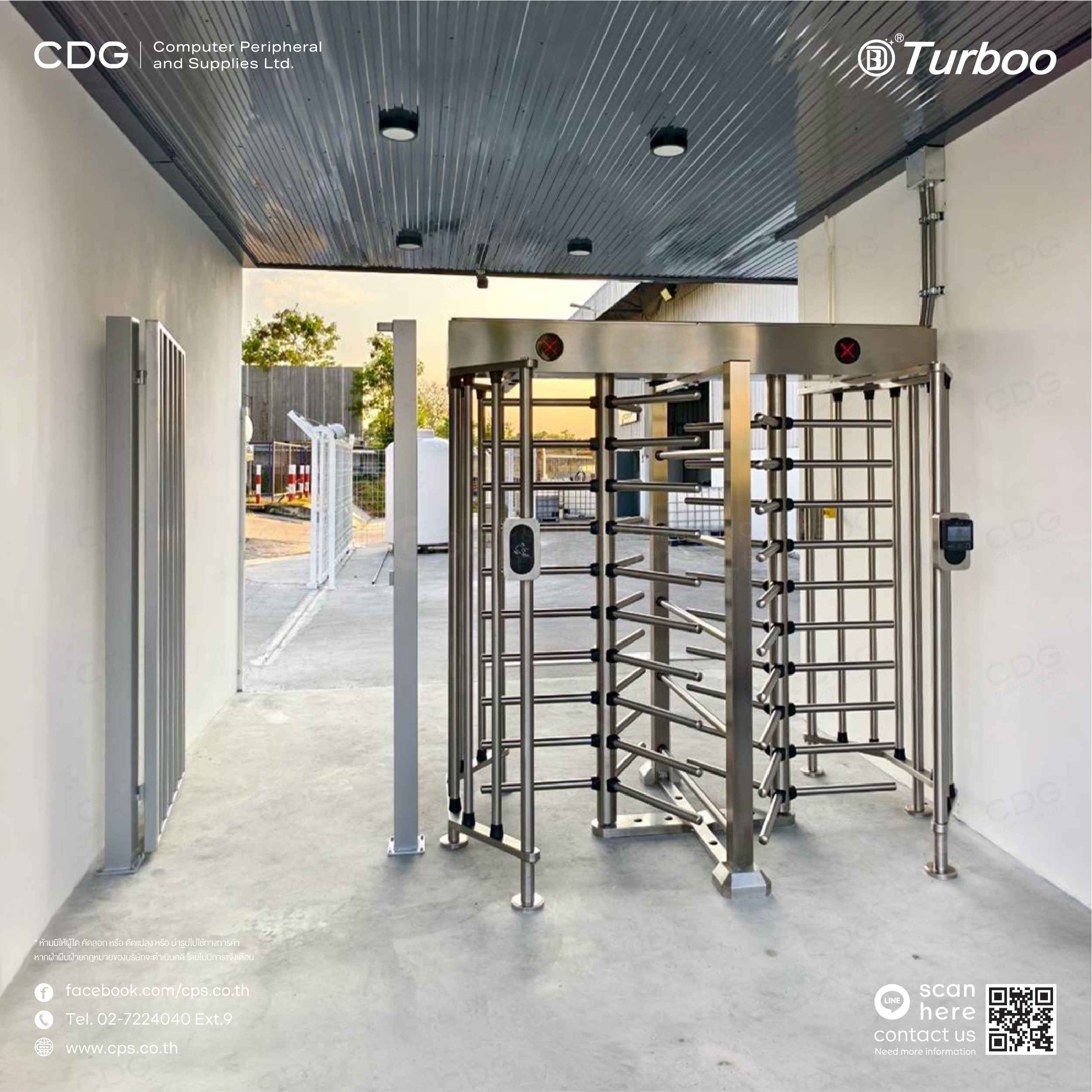 Full Height Gate Turnstile G537-2 Semi-Automatic