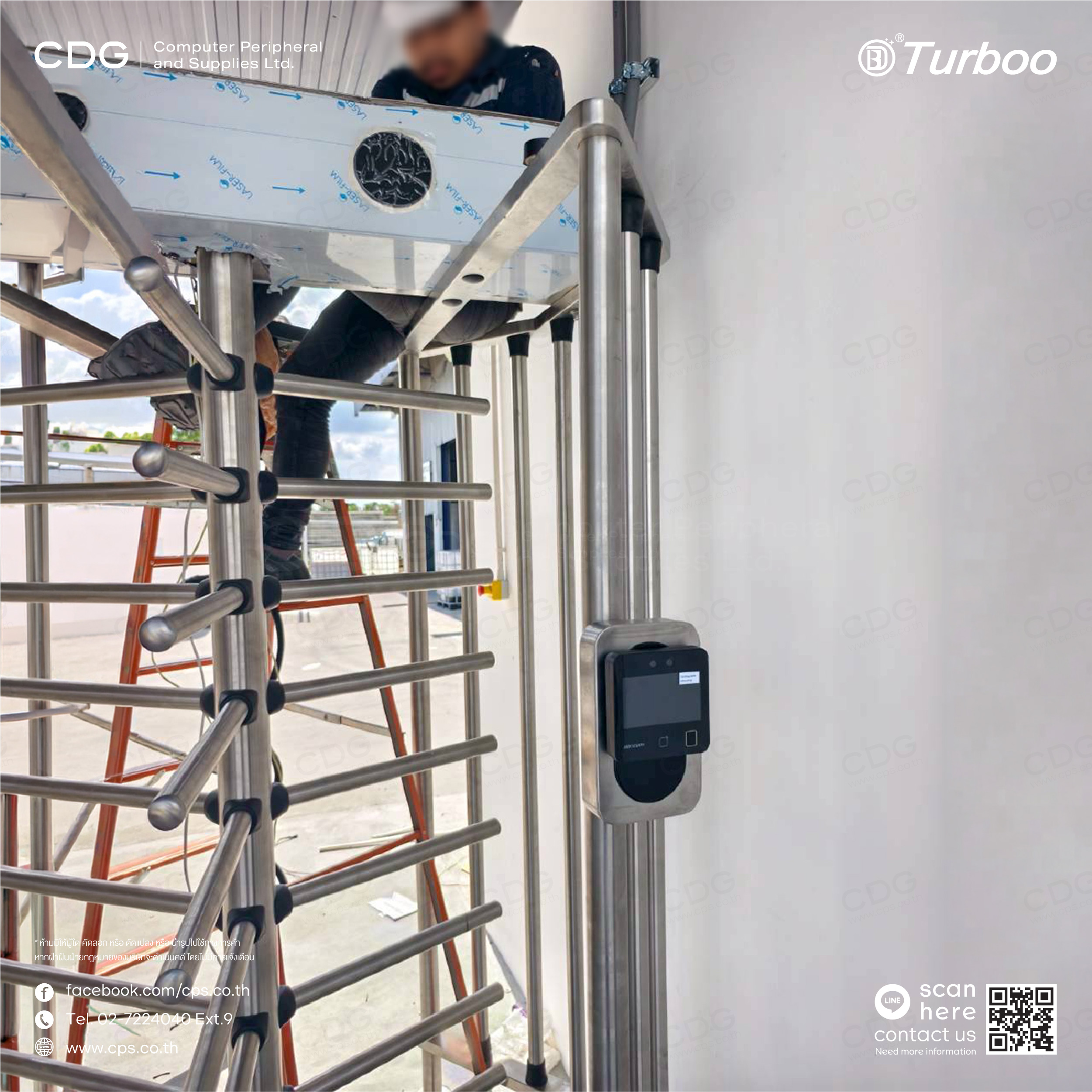 Full Height Gate Turnstile G537-2 Semi-Automatic