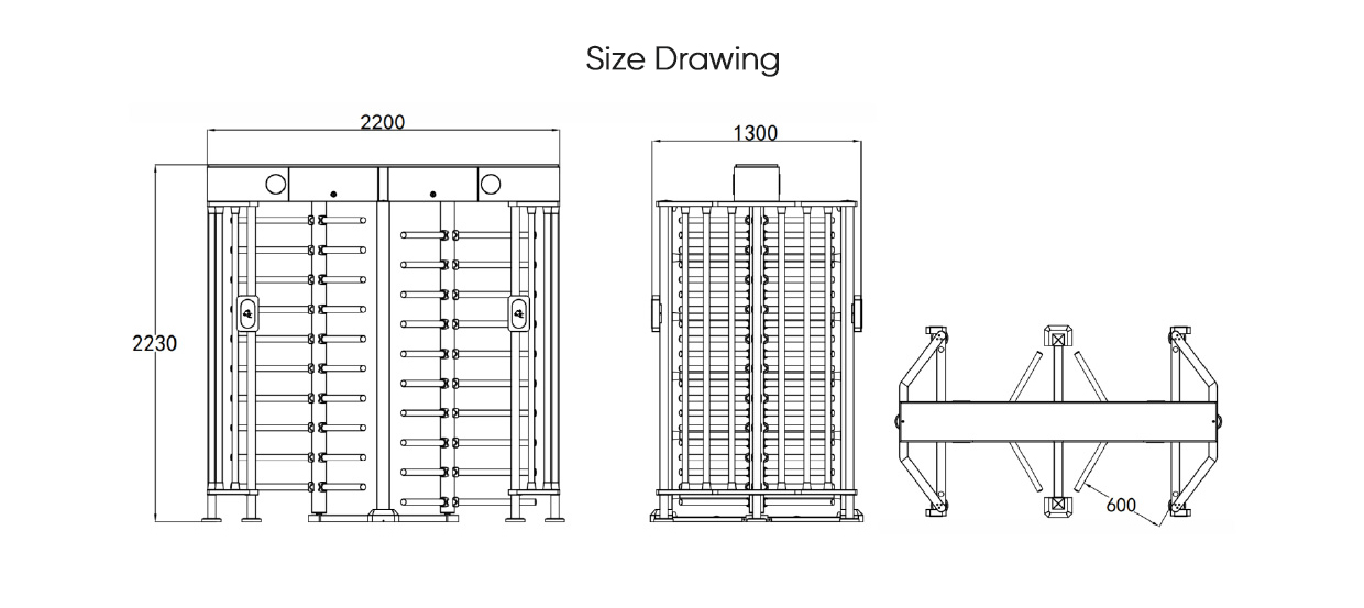 Portable Full Height Turnstile Gate G537‑2 Portable Full Height Turnstile Gate G537‑2