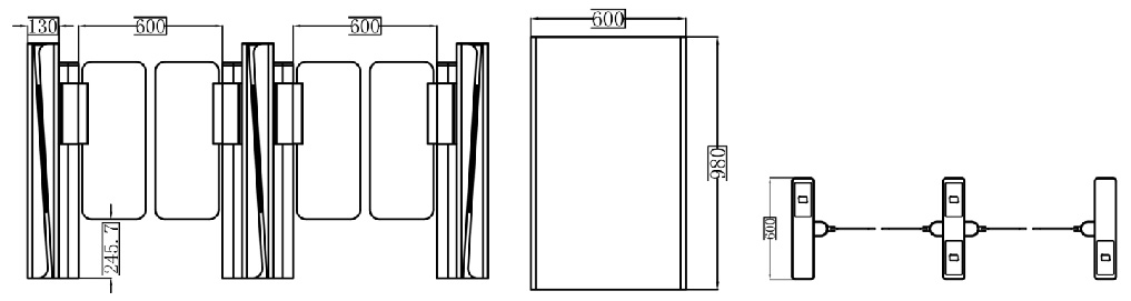 Speed Gate Turnstiles Barrier Swing Gate Model LA3218