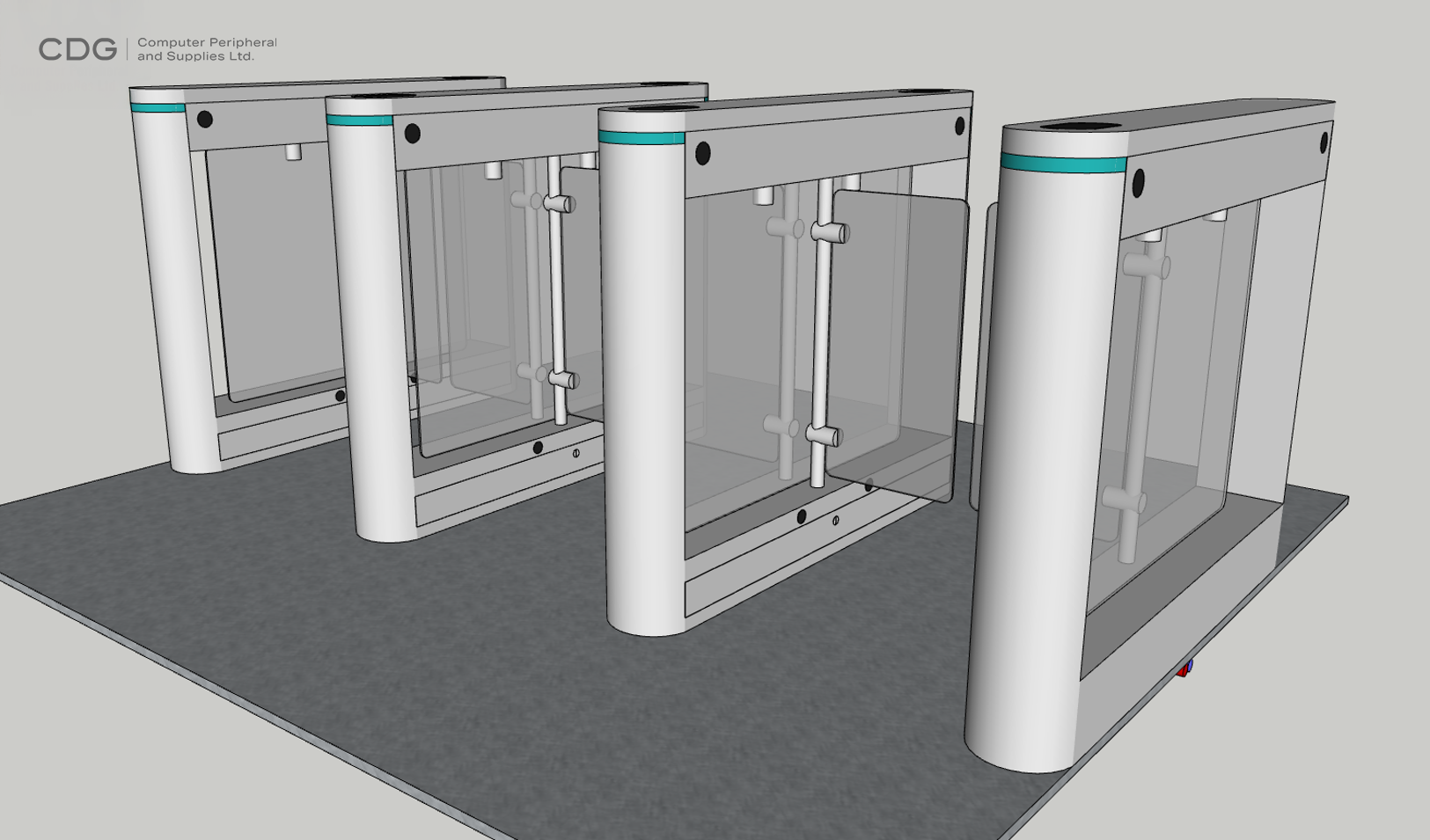 Diagram Auto Gate Model Swing Gate 3 Lane