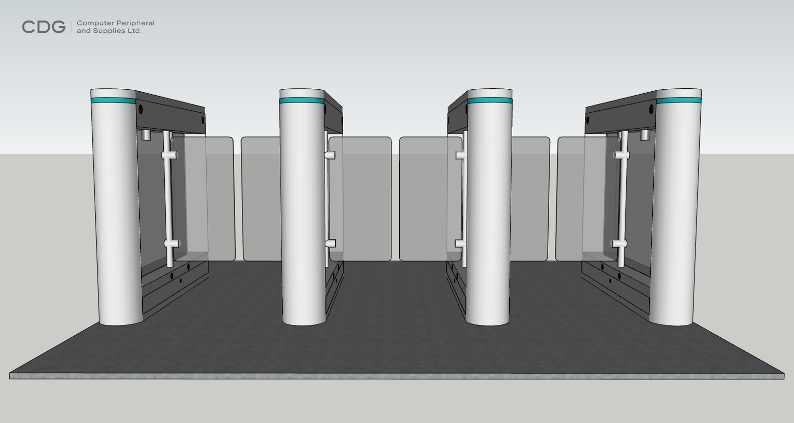Diagram Auto Gate Model Swing Gate 3 Lane