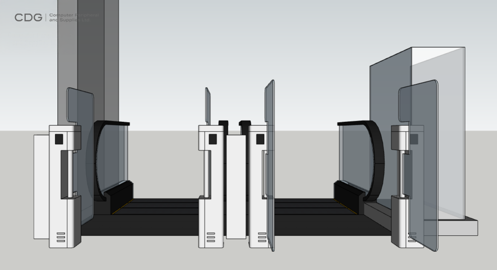 การออกแบบประตูเปิด-ปิด แบบบานสวิง แบบมีปุ่มกดเปิด