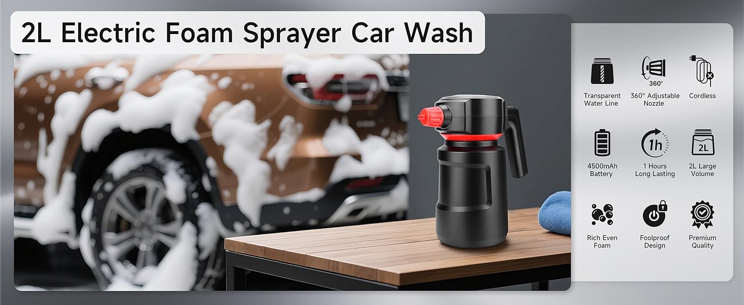 เครื่องฉีดโฟมไฟฟ้าแบบไร้สาย