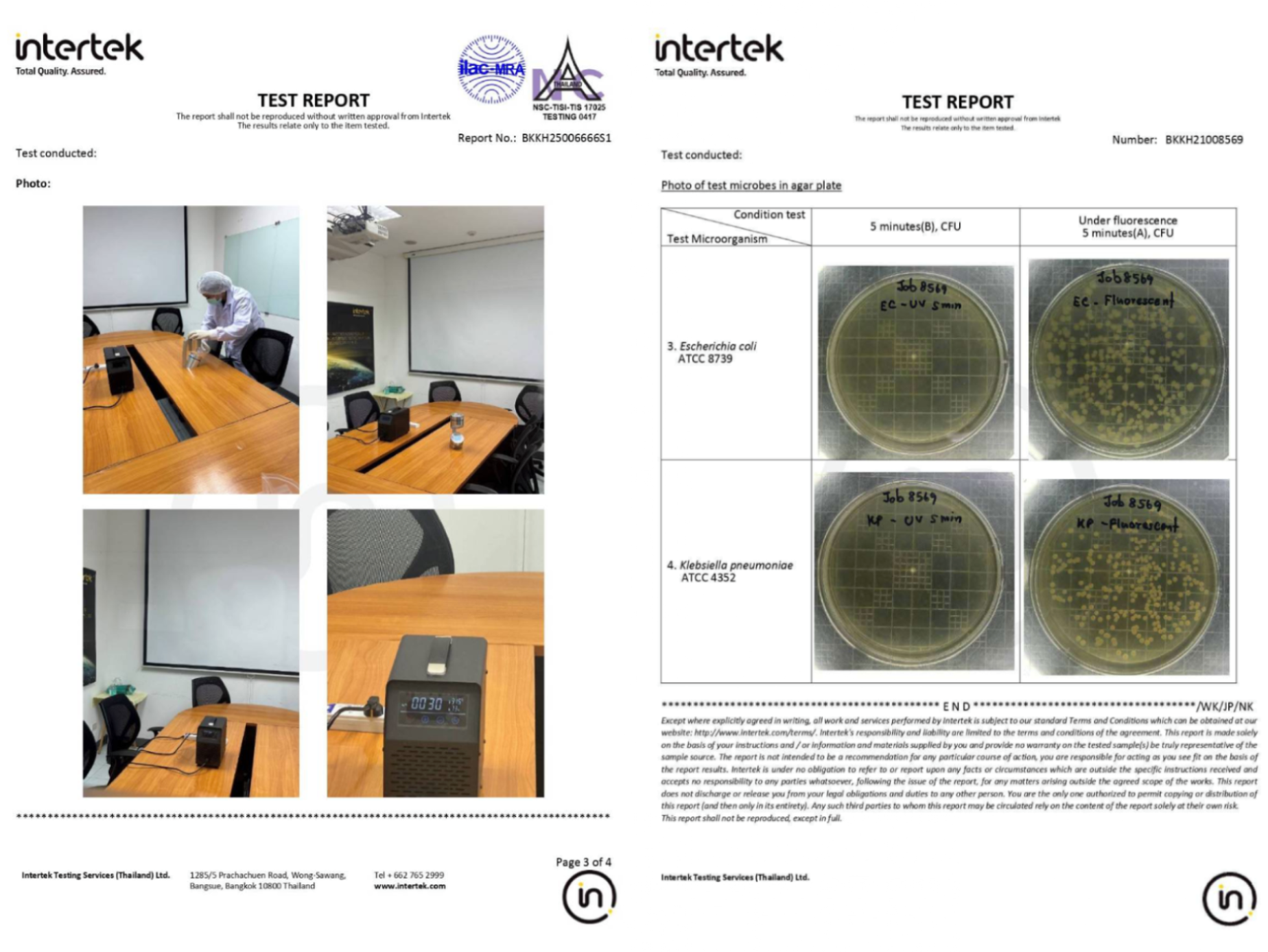 ใบรับรองเครื่องอบโอโซน