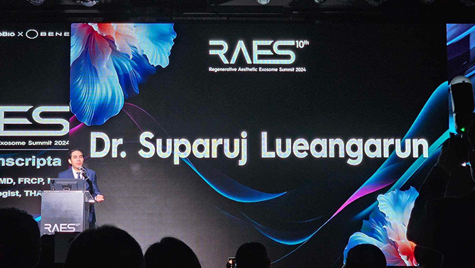 ผศ. นพ. ศุภะรุจ เลื่องอรุณ รู้สึกเป็นเกียรติอย่างมากที่ได้มีโอกาสร่วมบรรยายและได้รับรางวัลจากงานประชุมวิชาการด้าน Extracellular vesicle: RAES 2024 ครั้งที่ 10 (Regenerative Aesthetic Exosome Summit Korea 2024) ณ กรุงโซล ประเทศเกาหลีใต้ 2024 ที่กรุงโซล ประเทศเกาหลี ผศ. นพ. ศุภะรุจ เลื่องอรุณ รู้สึกเป็นเกียรติอย่างมากที่ได้มีโอกาสร่วมบรรยายและได้รับรางวัลจากงานประชุมวิชาการด้าน Extracellular vesicle: RAES 2024 ครั้งที่ 10 (Regenerative Aesthetic Exosome Summit Korea 2024) ณ กรุงโซล ประเทศเกาหลีใต้ 2024 ที่กรุงโซล ประเทศเกาหลี