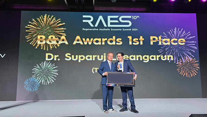 ผศ. นพ. ศุภะรุจ เลื่องอรุณ รู้สึกเป็นเกียรติอย่างมากที่ได้มีโอกาสร่วมบรรยายและได้รับรางวัลจากงานประชุมวิชาการด้าน Extracellular vesicle: RAES 2024 ครั้งที่ 10 (Regenerative Aesthetic Exosome Summit Korea 2024) ณ กรุงโซล ประเทศเกาหลีใต้ 2024 ที่กรุงโซล ประเทศเกาหลี ผศ. นพ. ศุภะรุจ เลื่องอรุณ รู้สึกเป็นเกียรติอย่างมากที่ได้มีโอกาสร่วมบรรยายและได้รับรางวัลจากงานประชุมวิชาการด้าน Extracellular vesicle: RAES 2024 ครั้งที่ 10 (Regenerative Aesthetic Exosome Summit Korea 2024) ณ กรุงโซล ประเทศเกาหลีใต้ 2024 ที่กรุงโซล ประเทศเกาหลี