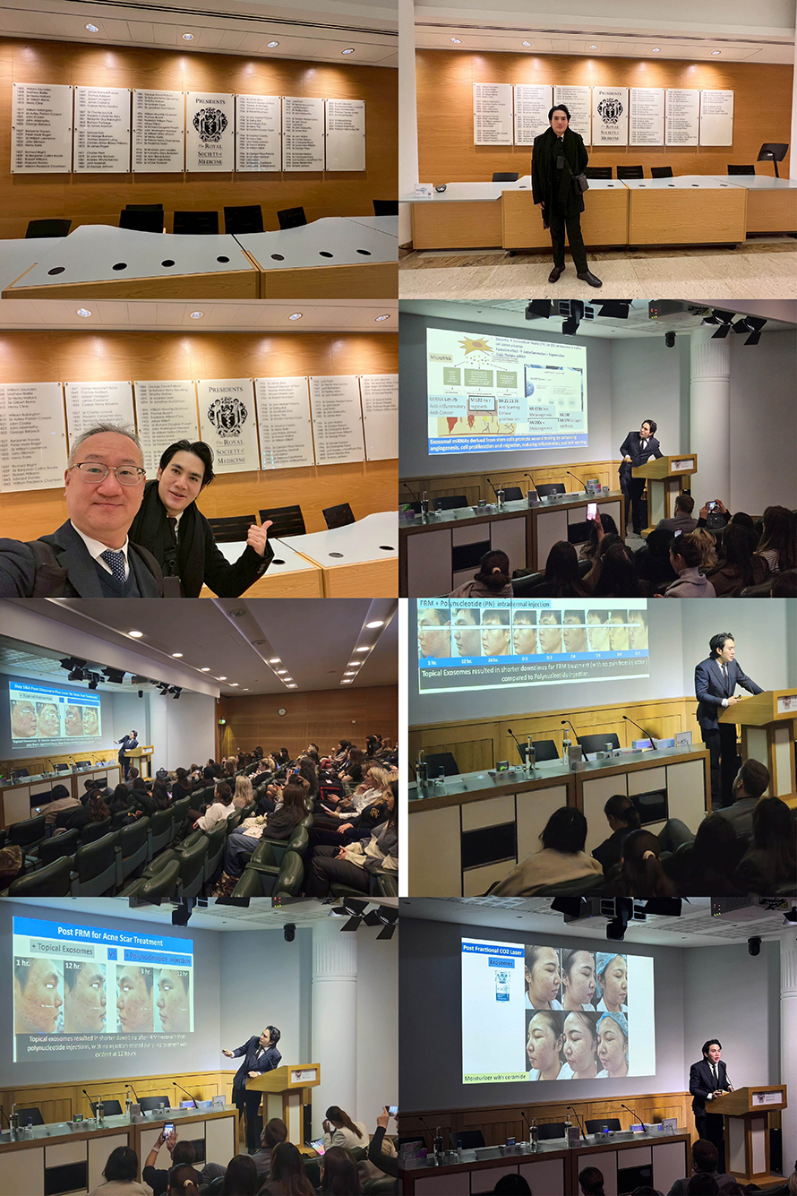 Lecture on Skin and Hair Rejuvenation Using Exosome Therapy at the Royal Society of Medicine, London, United Kingdom Lecture on Skin and Hair Rejuvenation Using Exosome Therapy at the Royal Society of Medicine, London, United Kingdom