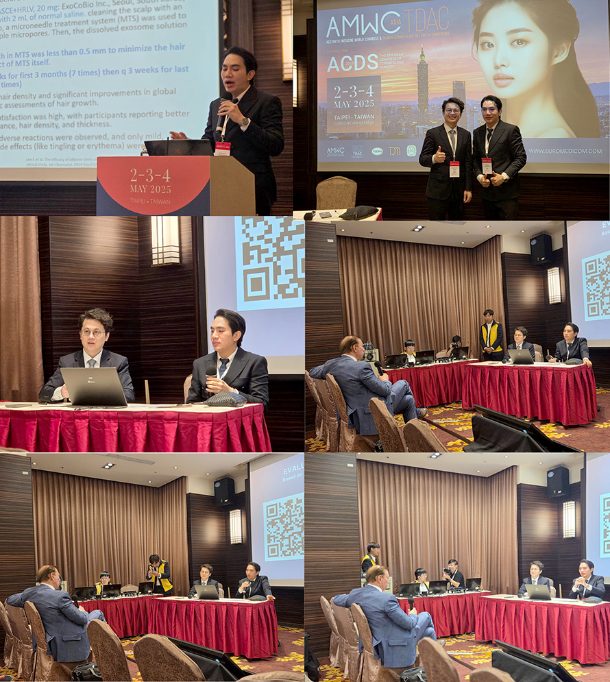 หมอรุจเป็นวิทยากรบรรยายการ รักษาผมร่วงผมบาง การใช้เลเซอร์ และ โปรแกรมexosomes AMWC ASIA 2025 ครับ AESTHETIC & ANTI-AGING MEDICINE WORLD CONGRESS ASIA AMWC TAIPEI 2025 TW