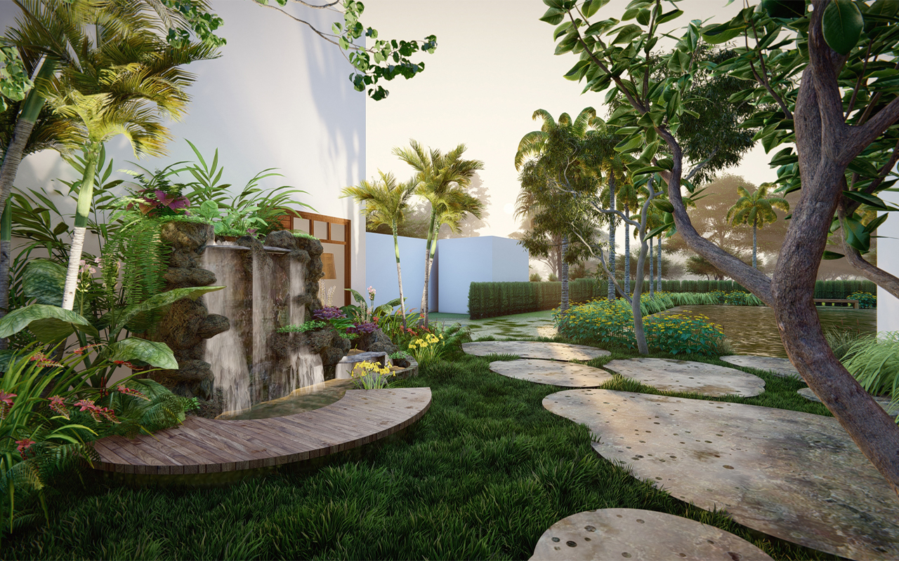 ออกแบบ บ้าน และ สวน น้ำตก หินเทียม ราคาถูก สวนบ้าน เชียงใหม่ ชลบุรี พัทยา เชียงดาว