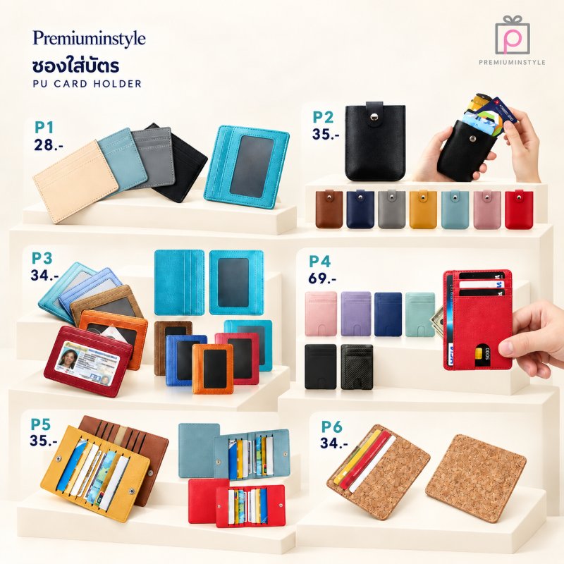 ซองใส่บัตรหนัง PU Card Holder ของพรีเมี่ยม สกรีนโลโก้