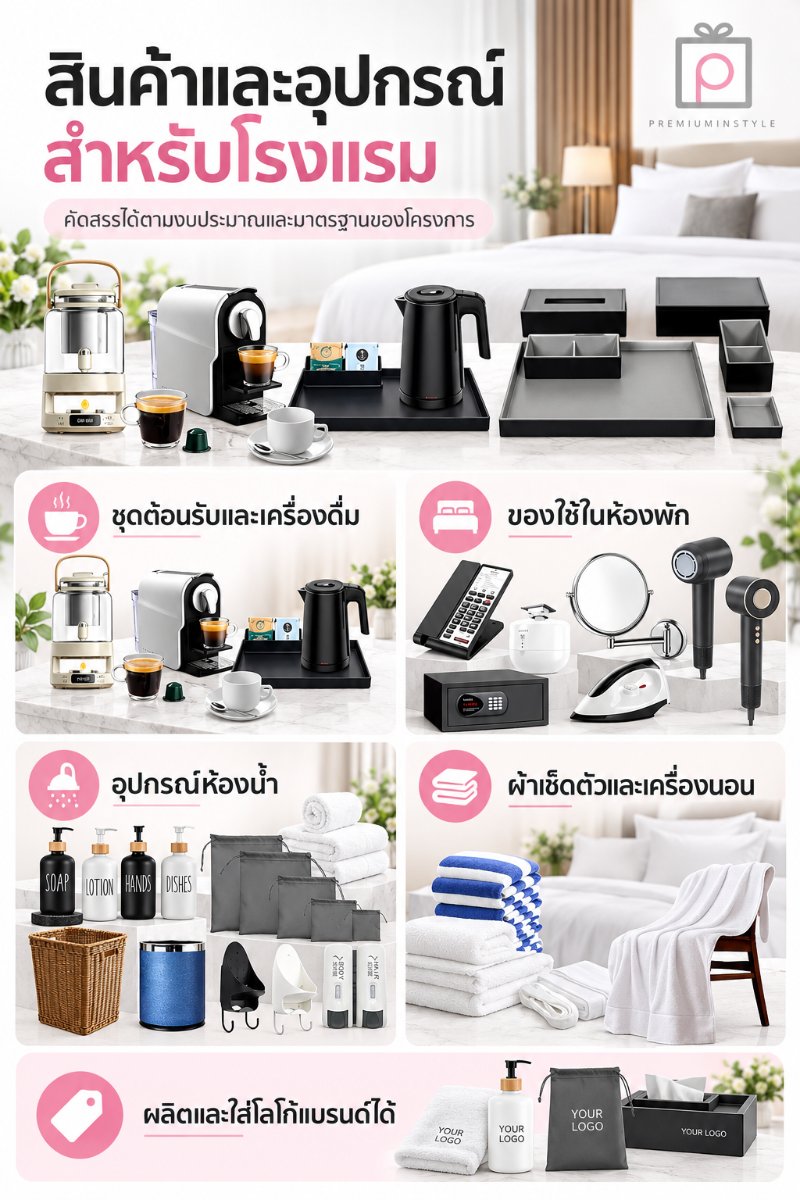 อุปกรณ์ของใช้ในโรงแรม ของพรีเมี่ยม สกรีนโลโก้ อุปกรณ์ของใช้ในโรงแรม ของพรีเมี่ยม สกรีนโลโก้