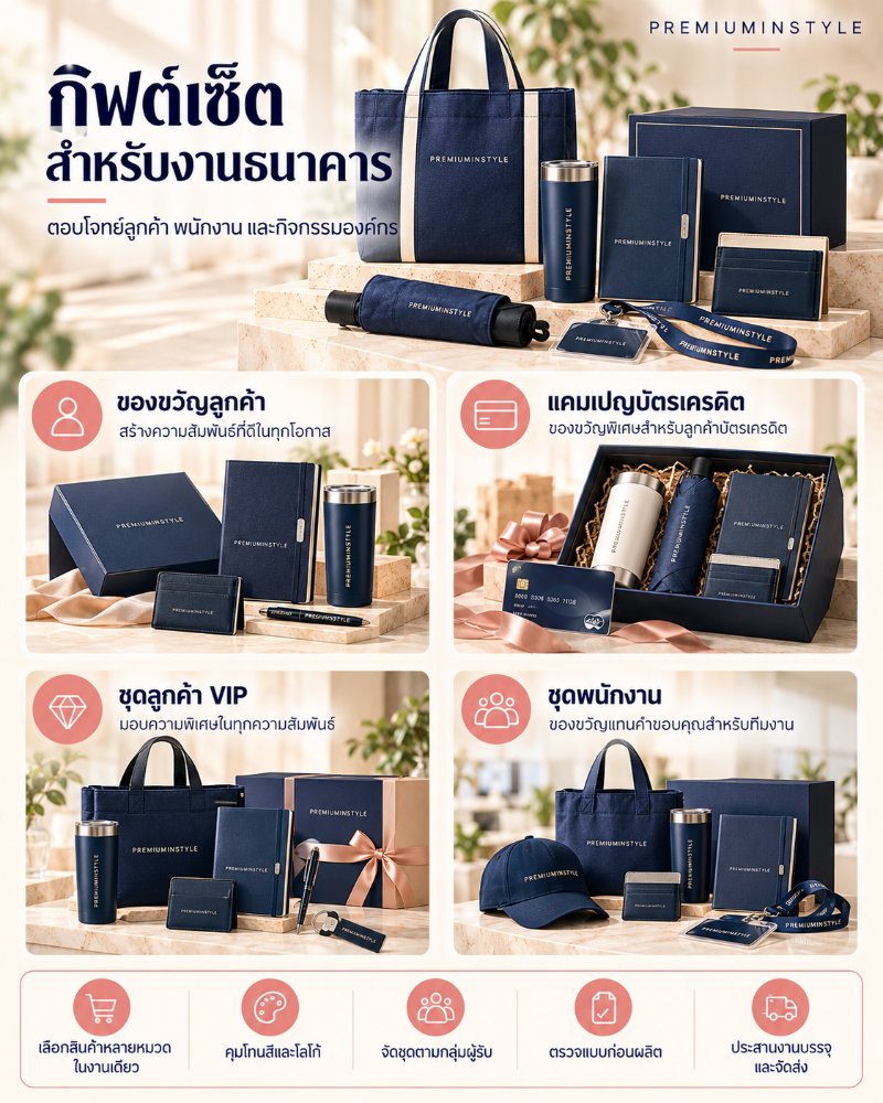 ชุดกิ๊ฟเซ็ต ของพรีเมี่ยม สกรีนโลโก้