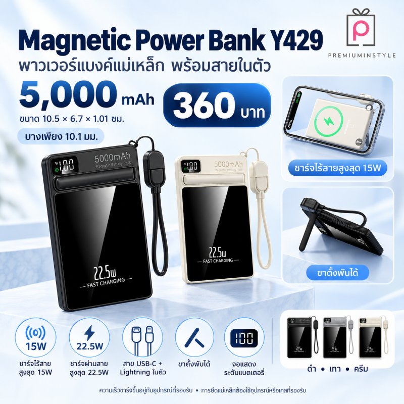 พาวเวอร์แบงค์ ของพรีเมี่ยม สกรีนโลโก้