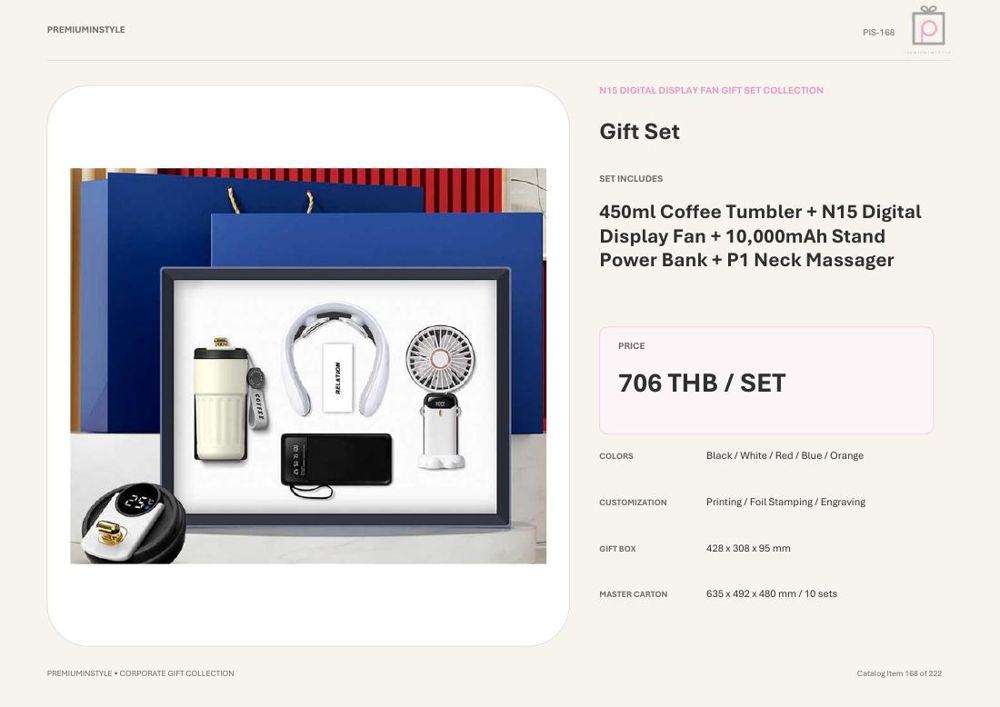 ชุดแก้วเก็บความเย็น+พัดลม+พาวเวอร์แบงก์+เครื่องนวดคอ ของพรีเมี่ยม สกรีนโลโก้ ชุดแก้วเก็บความเย็น+พัดลม+พาวเวอร์แบงก์+เครื่องนวดคอ ของพรีเมี่ยม สกรีนโลโก้