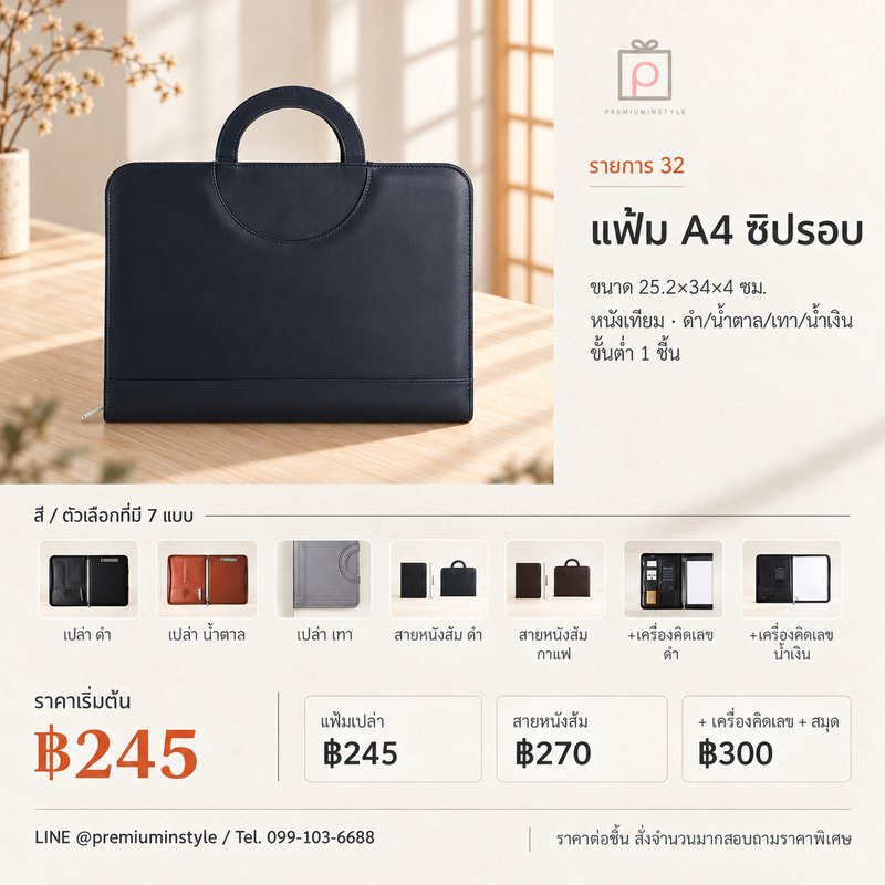 แฟ้ม A4 ซิปรอบ ของพรีเมี่ยม สกรีนโลโก้ แฟ้ม A4 ซิปรอบ ของพรีเมี่ยม สกรีนโลโก้