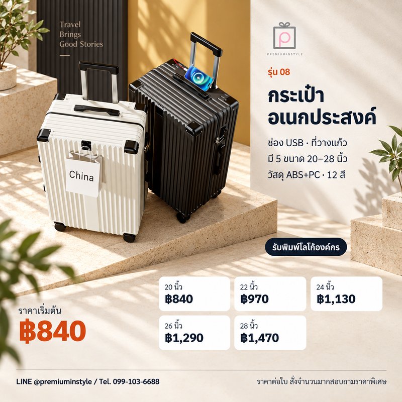 กระเป๋าเดินทางอเนกประสงค์ รุ่น 08 ของพรีเมี่ยม สกรีนโลโก้ กระเป๋าเดินทางอเนกประสงค์ รุ่น 08 ของพรีเมี่ยม สกรีนโลโก้