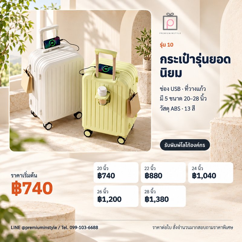 กระเป๋าเดินทางรุ่นยอดนิยม รุ่น 10 ของพรีเมี่ยม สกรีนโลโก้ กระเป๋าเดินทางรุ่นยอดนิยม รุ่น 10 ของพรีเมี่ยม สกรีนโลโก้