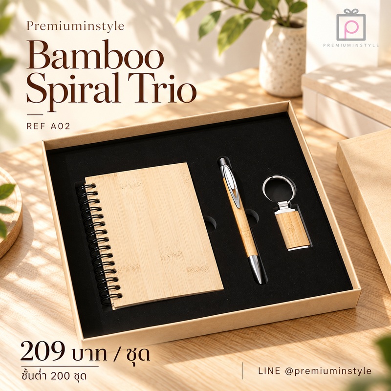 Eco Friendly Gift Set รหัส A02 ราคา 209 บาท (ขั้นต่ำ 200 ชุด) ของพรีเมี่ยม สกรีนโลโก้ Eco Friendly Gift Set รหัส A02 ราคา 209 บาท (ขั้นต่ำ 200 ชุด) ของพรีเมี่ยม สกรีนโลโก้