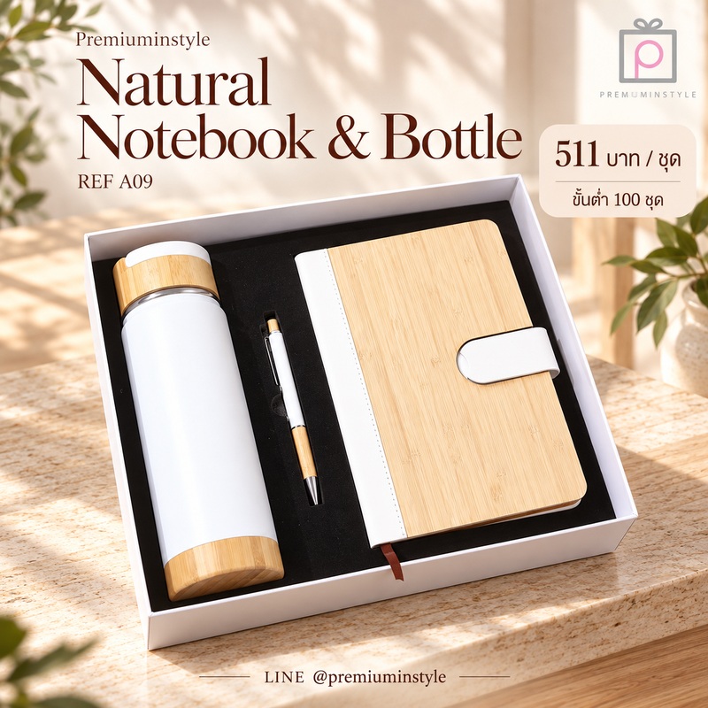 Eco Friendly Gift Set รหัส A09 ราคา 511 บาท (ขั้นต่ำ 100 ชุด) ของพรีเมี่ยม สกรีนโลโก้ Eco Friendly Gift Set รหัส A09 ราคา 511 บาท (ขั้นต่ำ 100 ชุด) ของพรีเมี่ยม สกรีนโลโก้