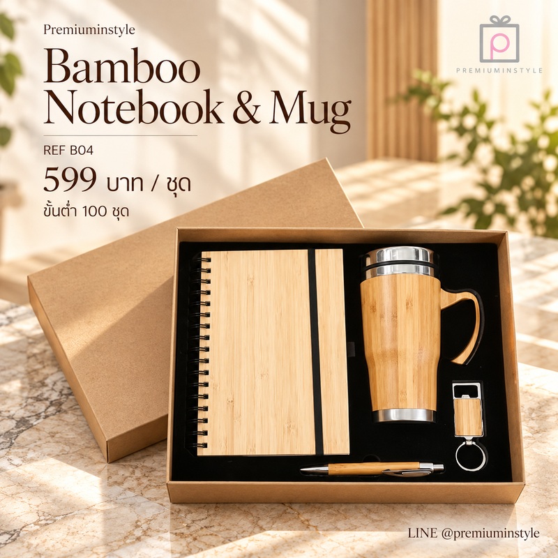Eco Friendly Gift Set รหัส B04 ราคา 599 บาท (ขั้นต่ำ 100 ชุด) ของพรีเมี่ยม สกรีนโลโก้ Eco Friendly Gift Set รหัส B04 ราคา 599 บาท (ขั้นต่ำ 100 ชุด) ของพรีเมี่ยม สกรีนโลโก้