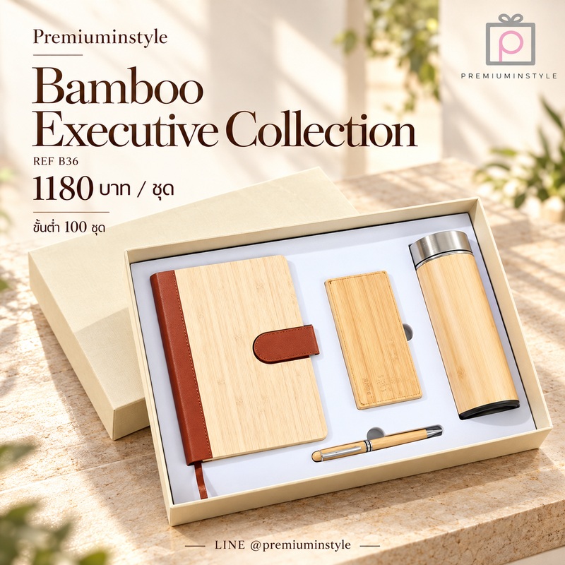 Eco Friendly Gift Set รหัส B36 ราคา 1180 บาท (ขั้นต่ำ 100 ชุด) ของพรีเมี่ยม สกรีนโลโก้ Eco Friendly Gift Set รหัส B36 ราคา 1180 บาท (ขั้นต่ำ 100 ชุด) ของพรีเมี่ยม สกรีนโลโก้