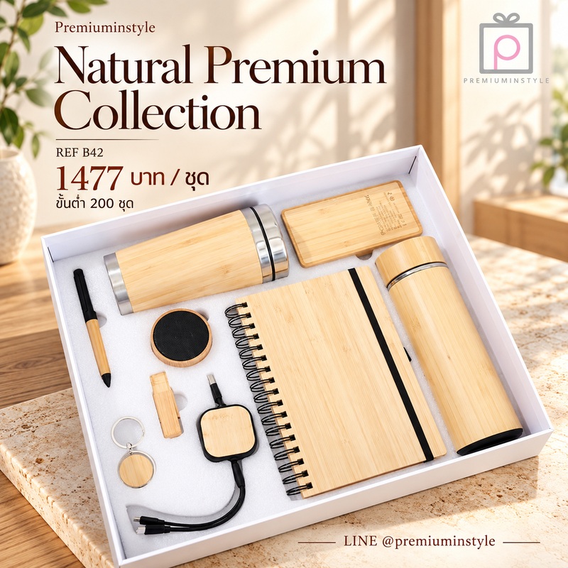 Eco Friendly Gift Set รหัส B42 ราคา 1477 บาท (ขั้นต่ำ 200 ชุด) ของพรีเมี่ยม สกรีนโลโก้ Eco Friendly Gift Set รหัส B42 ราคา 1477 บาท (ขั้นต่ำ 200 ชุด) ของพรีเมี่ยม สกรีนโลโก้