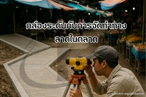 การใช้งานกล้องระดับกับการจัดทำทางลาดในตลาด