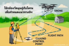 การใช้กล้องวัดมุมคู่กับโดรนเพื่อกำหนดแนวทางบิน