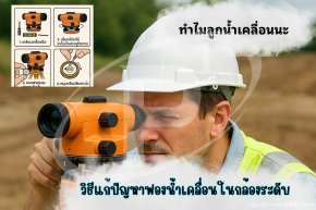 วิธีแก้ปัญหาฟองน้ำเคลื่อนในกล้องระดับ