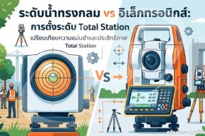 ระดับน้ำทรงกลม vs อิเล็กทรอนิกส์: การตั้งระดับ Total Station