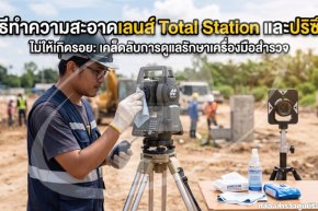 วิธีทำความสะอาดเลนส์ Total Station และปริซึม ไม่ให้เกิดรอย